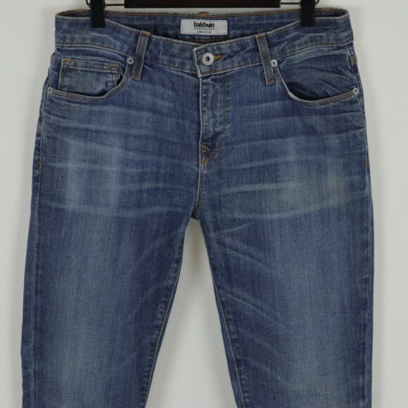 Baldwin The Ten Women's Size 29 Blue Denim Mid Rise Ankle Skinny Jeans - Picture 3 of 11